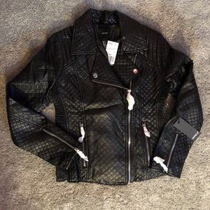 Biker jacket faux leather size small.